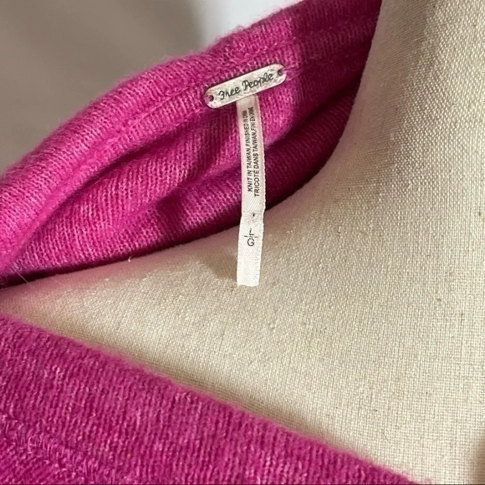 Free People • Praline Cozy Hooded Boxy Henley Sweater Pink L